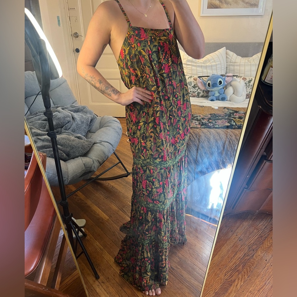 Farm Rio  Floral Halter Maxi Dress